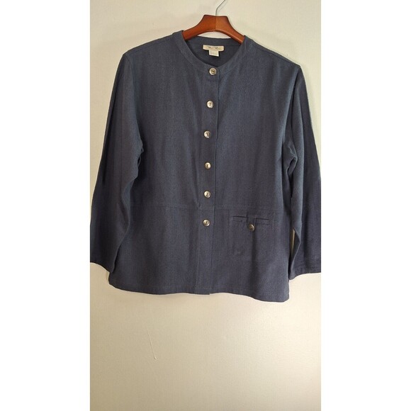 Vtg PAUL REID Silk Textured Button Up Jacket Women Sz S Quiet Luxury Workwear - Picture 1 of 8